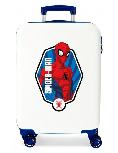 2411167 ABS SUITCASE 55CM 4W.  SPIDERMAN BRAVE WHITE